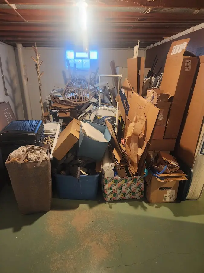 Roll-off dumpster container at job site for 4 Yard Dumpster Rental in Stockton